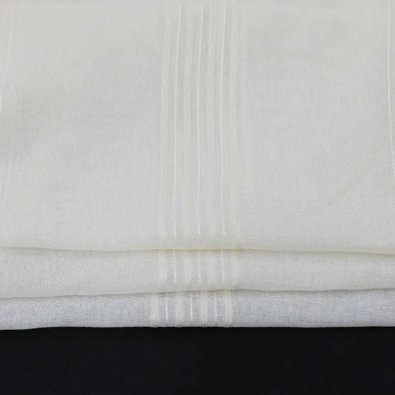 Gardine 2er Set Voile Gardinen mit Streifen Transparent 2 Stück