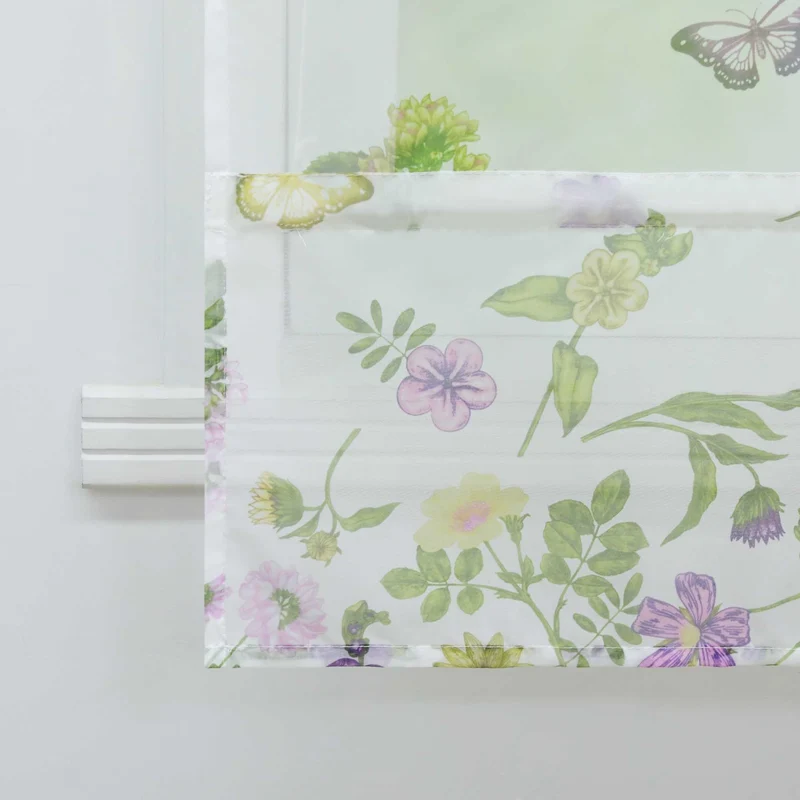 Rollo mit Schlaufen mit Schmetterling Muster Transparent