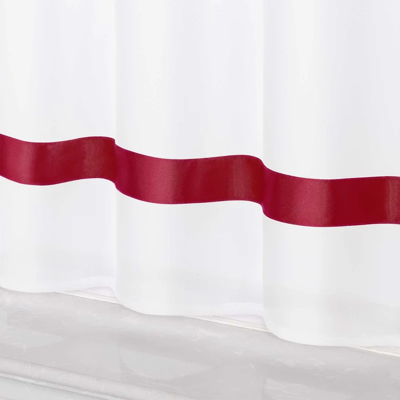 Scheibengardine mit Satinband transparent 1 Stück