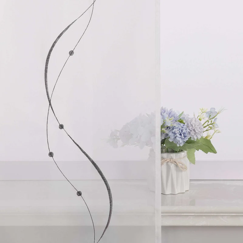 Schiebegardine Klettbandschal mit Wellenmuster durch Klettband 2 stücke