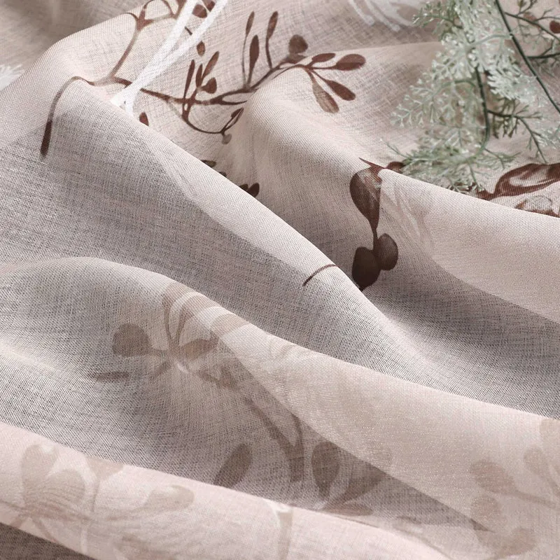 Rollo mit Schlaufen Landhaus Küche Raffgardinen Transparent