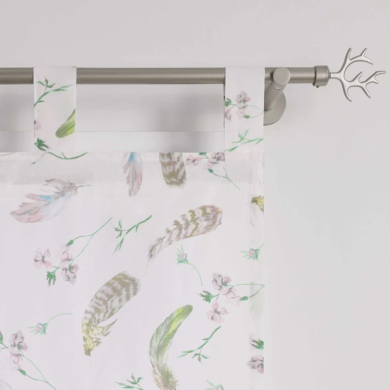 Rollo mit Schlaufen Voile Raffgardine mit Federdruck halbtransparent