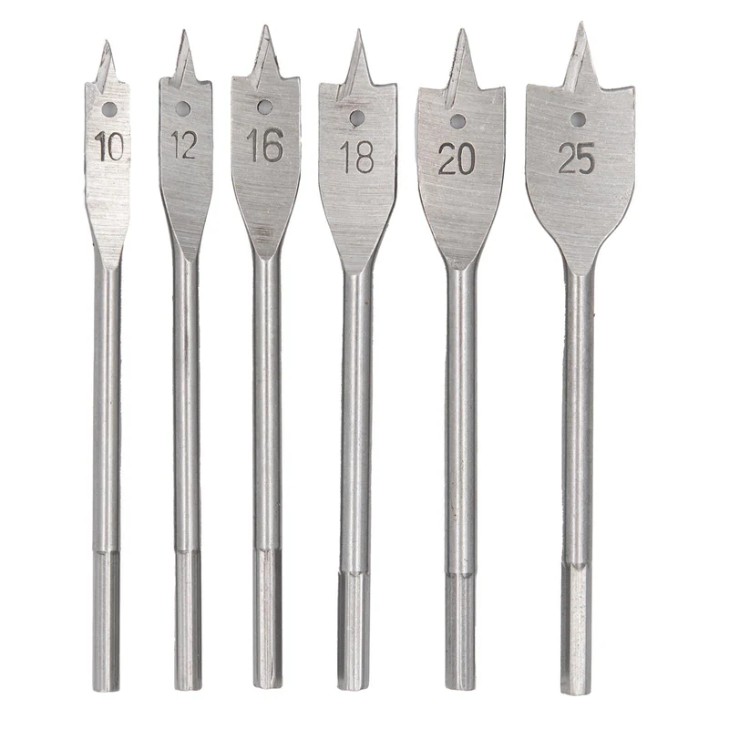 6tlg Flachbohrer Flachfräsbohre Holzbohrer Flachholzbohrer Flachfräser Bohrer