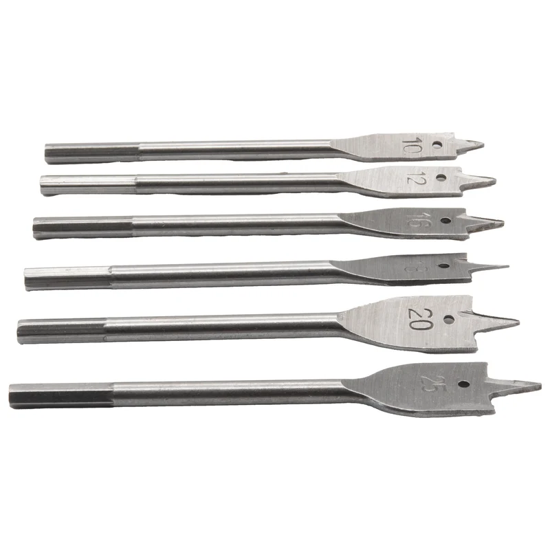 6tlg Flachbohrer Flachfräsbohre Holzbohrer Flachholzbohrer Flachfräser Bohrer