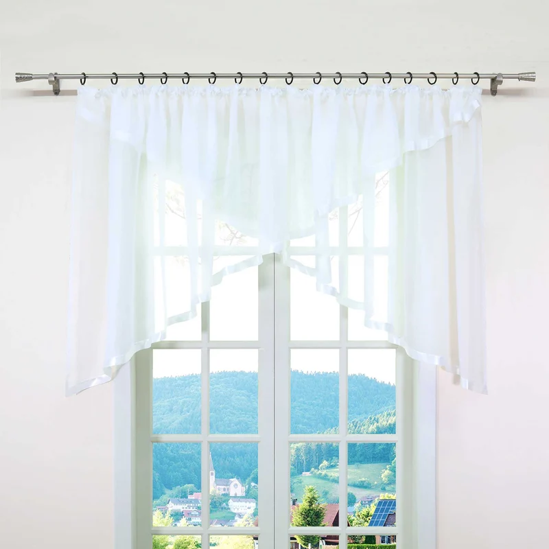 Scheibengardine mit Kräuselband / Fensterdeko Kreuzdesign 1 stück
