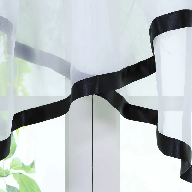 Scheibengardine mit Kräuselband / Fensterdeko Kreuzdesign 1 stück