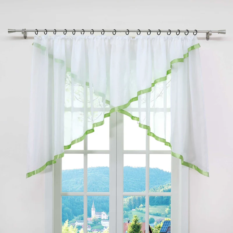 Scheibengardine mit Kräuselband / Fensterdeko Kreuzdesign 1 stück