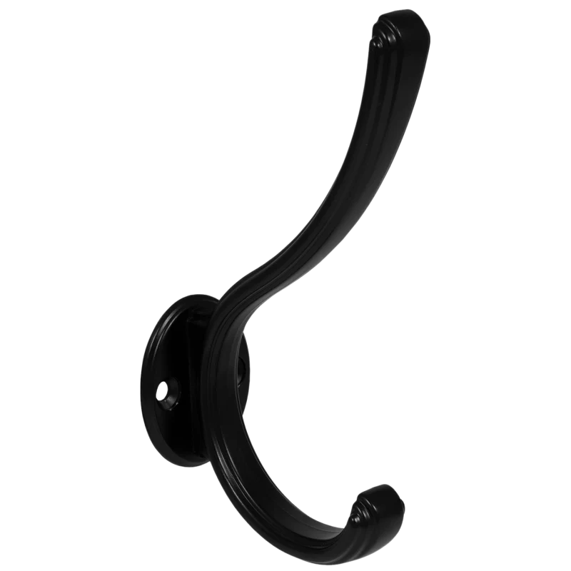 Doppelter Hut- und Mantelhaken - 124 mm - Schwarz