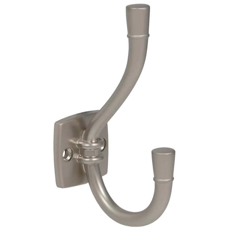 Doppelter Hut- und Mantelhaken - 115 mm - Satin