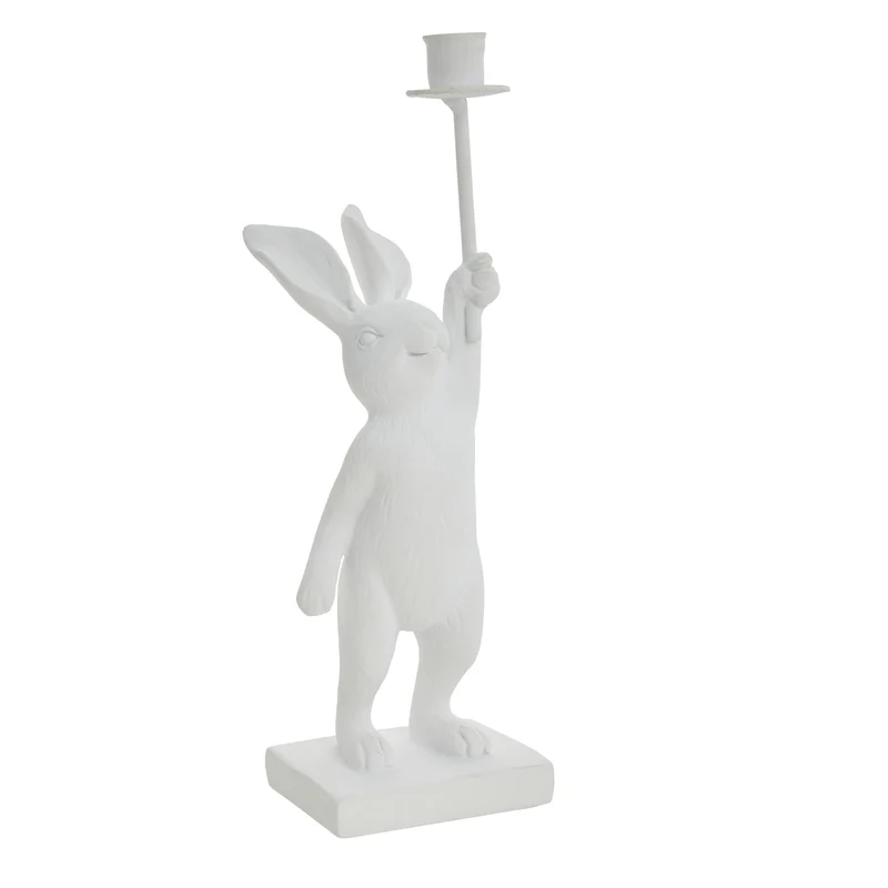 Selille Hasen-Kerzenständer H18.5 Weiß