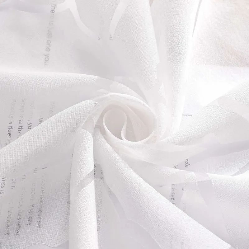 Scheibengardine mit Linienmuster und Zweigmotiv 1 stück