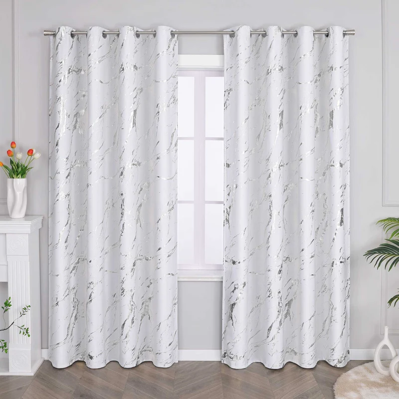 Verdunkelungsvorhang mit Marmor-Optik Fensterschal 1 Stück