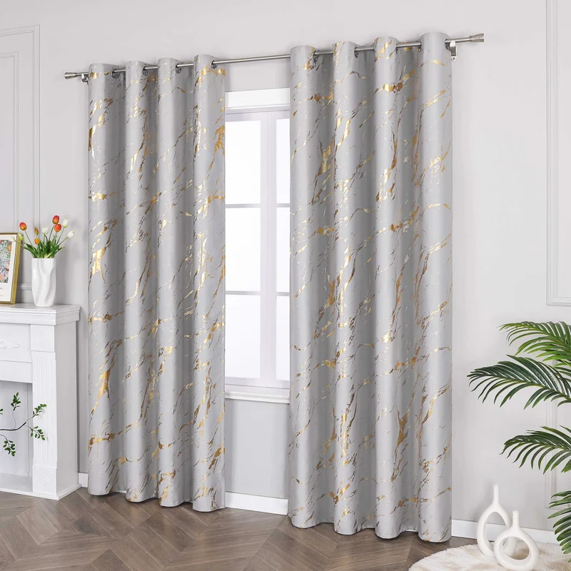 Verdunkelungsvorhang mit Marmor-Optik Fensterschal 1 Stück