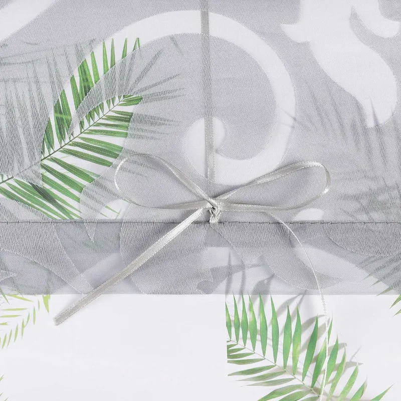 Rollo mit V-Haken transparent Burn-out-Technik Blumenmuster 1 Stück