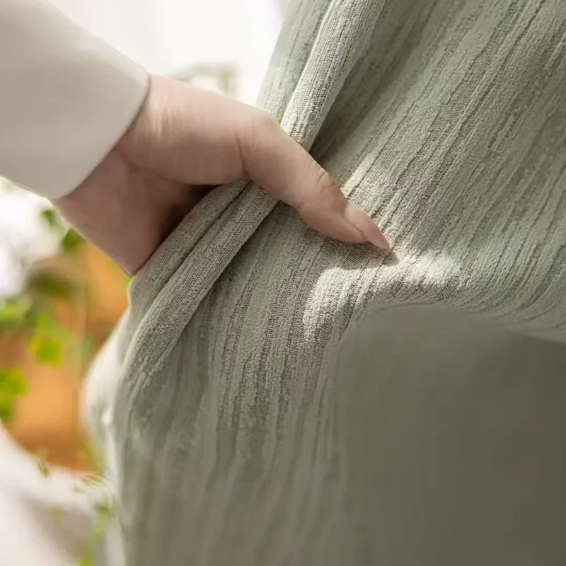 Grüner Chenille-Vorhang
