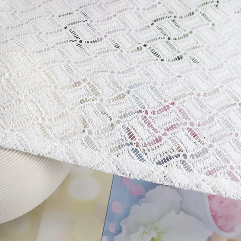 2er Set Scheibengardinen Jacquard Bistrogardine durch Tunnelzug kurz weiß
