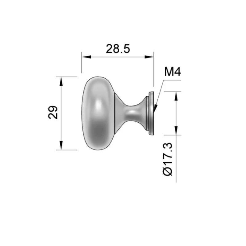 Möbelknopf, Chrom - Höhe 31 mm