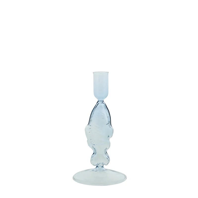 Nerina Fisch-Kerzenständer B9x H18 Blau