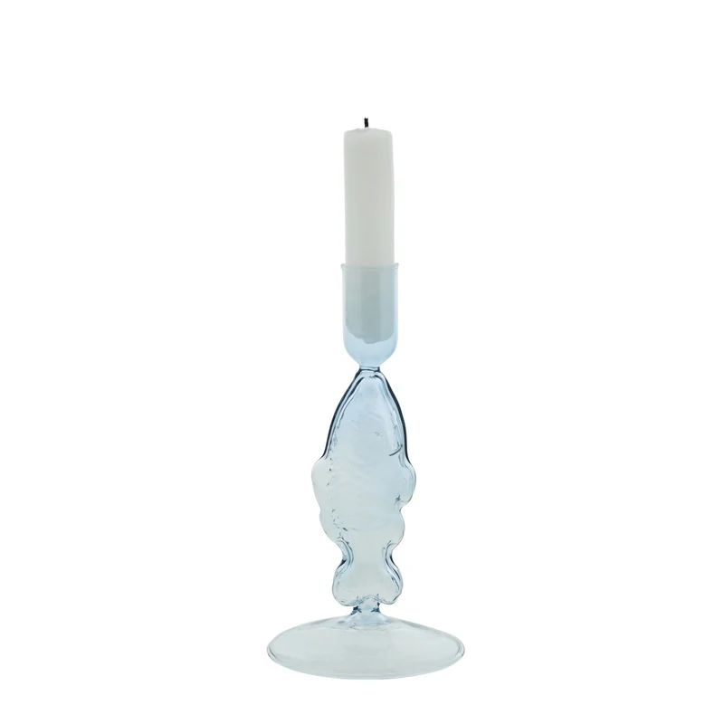 Nerina Fisch-Kerzenständer B9x H18 Blau