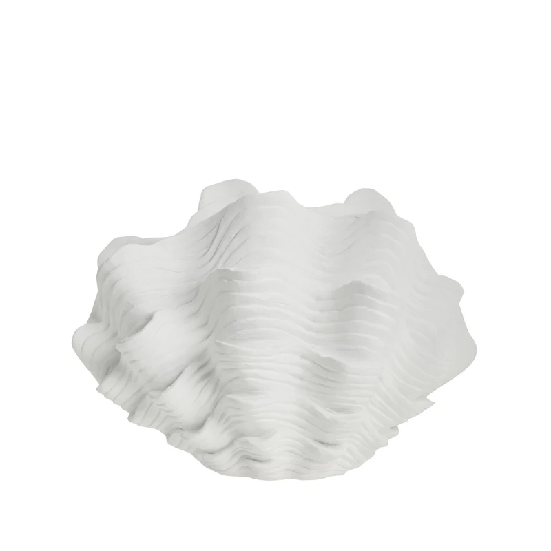 Dekorative Muschelschale aus Shella, 29 x 21,5 cm, weiß