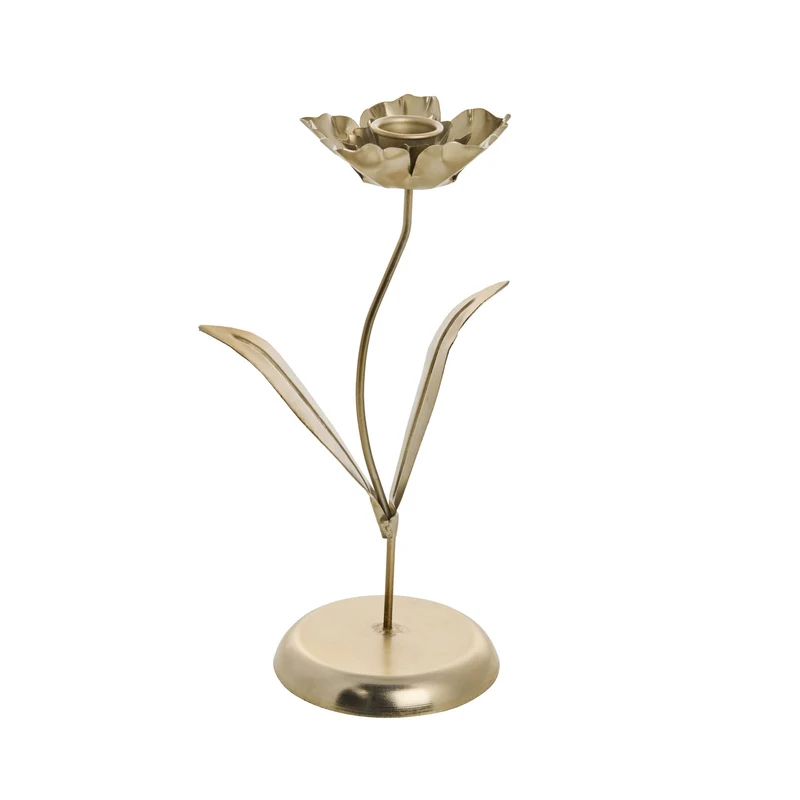 Steffia-Blumen-Kerzenständer H26 L. Gold