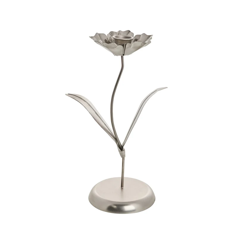 Steffia-Blumen-Kerzenständer H26 Silber