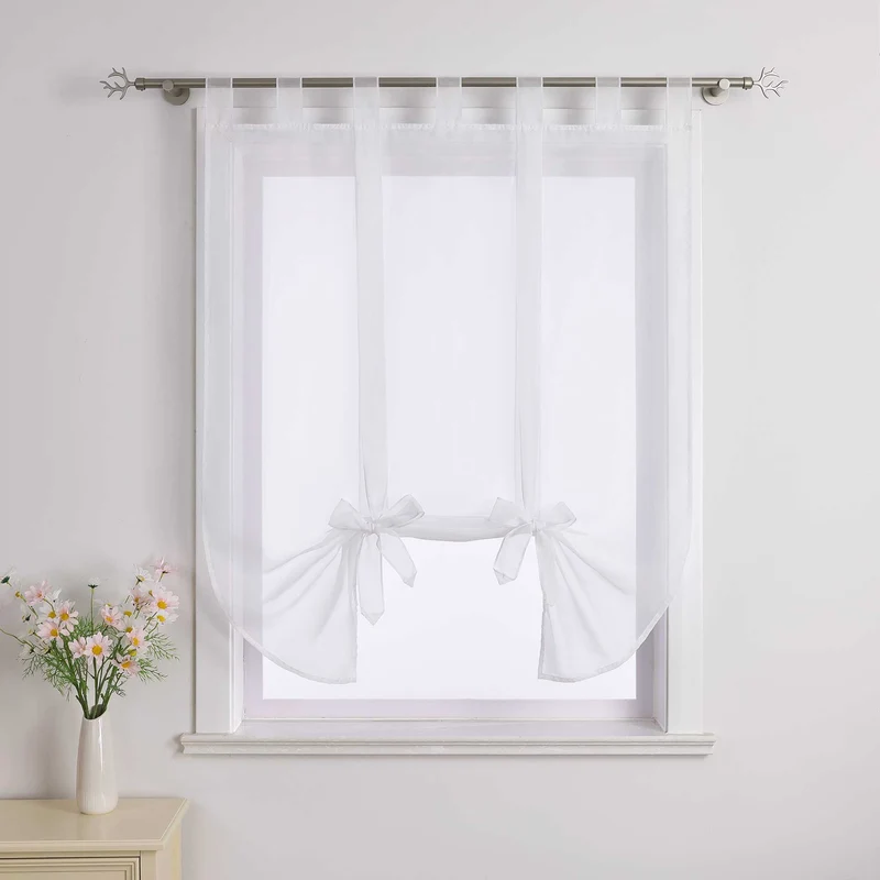 Rollo mit Schleifendesign transparent hochziehbar Fensterdeko 1 Stück