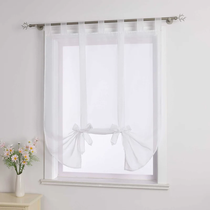 Rollo mit Schleifendesign transparent hochziehbar Fensterdeko 1 Stück