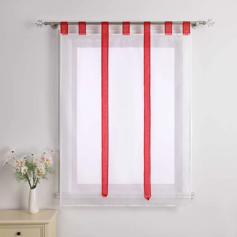 Rollo mit Schleifendesign transparent hochziehbar Fensterdeko 1 Stück