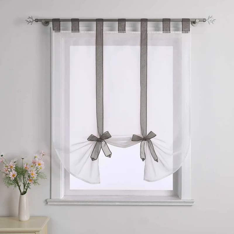 Rollo mit Schleifendesign transparent hochziehbar Fensterdeko 1 Stück