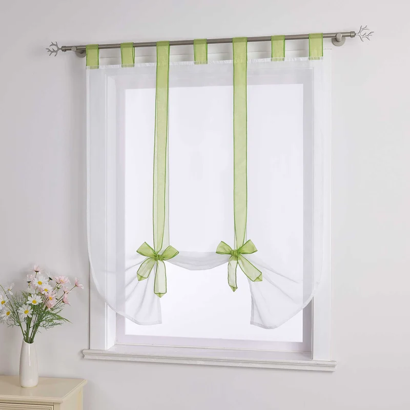 Rollo mit Schleifendesign transparent hochziehbar Fensterdeko 1 Stück