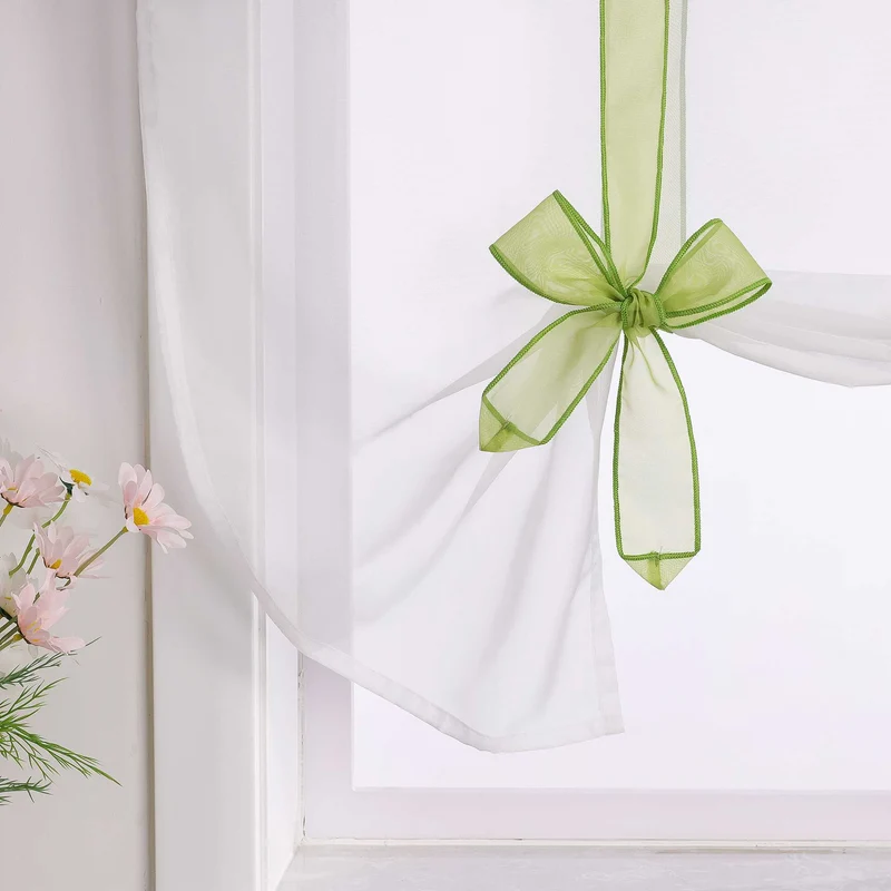 Rollo mit Schleifendesign transparent hochziehbar Fensterdeko 1 Stück