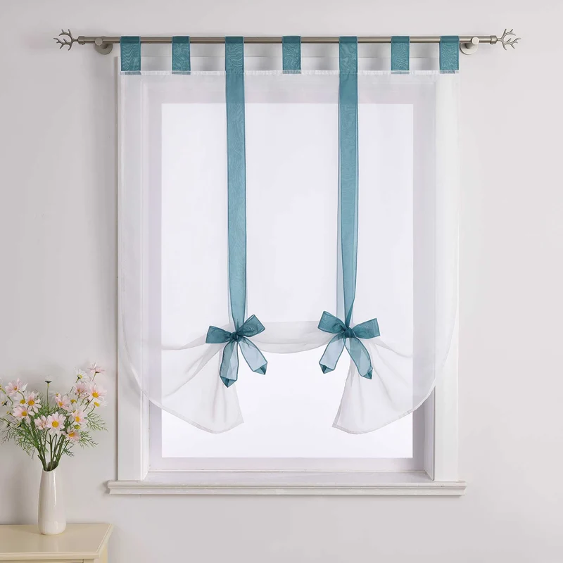 Rollo mit Schleifendesign transparent hochziehbar Fensterdeko 1 Stück