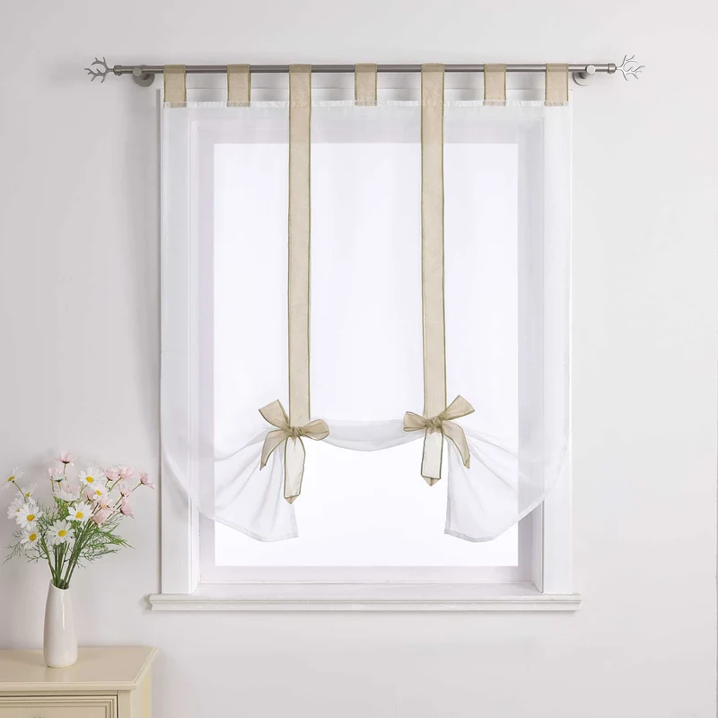 Rollo mit Schleifendesign transparent hochziehbar Fensterdeko 1 Stück