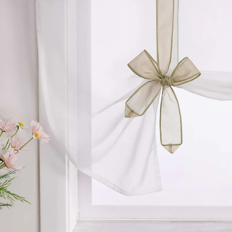 Rollo mit Schleifendesign transparent hochziehbar Fensterdeko 1 Stück