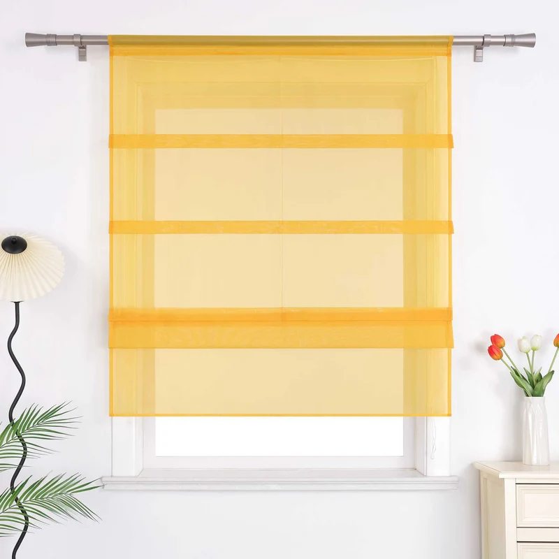Rollo Voile Raffgardinen für Küche Transparent 1 Stück