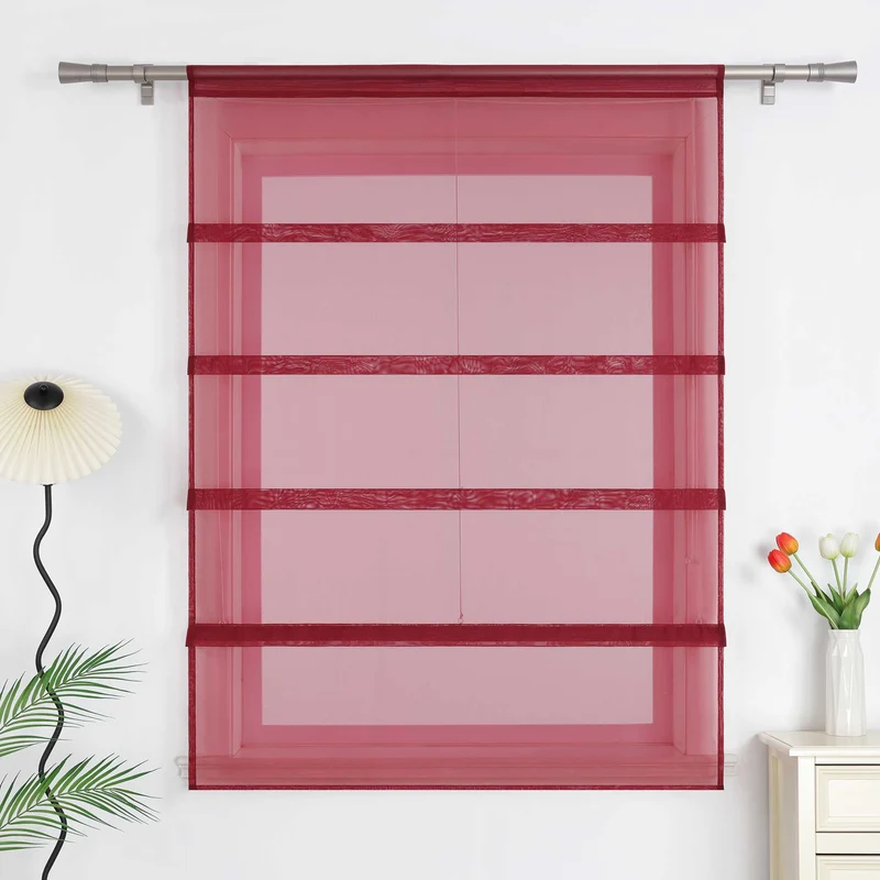 Rollo Voile Raffgardinen für Küche Transparent 1 Stück
