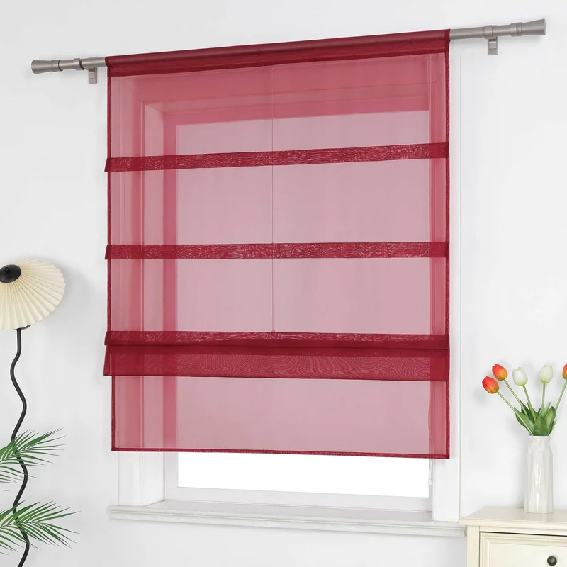 Rollo Voile Raffgardinen für Küche Transparent 1 Stück