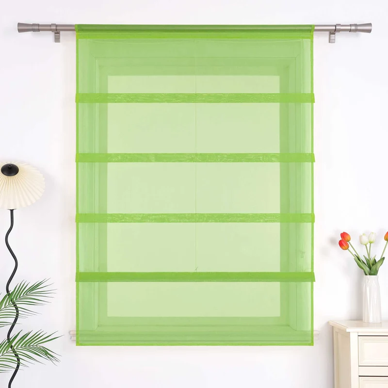 Rollo Voile Raffgardinen für Küche Transparent 1 Stück