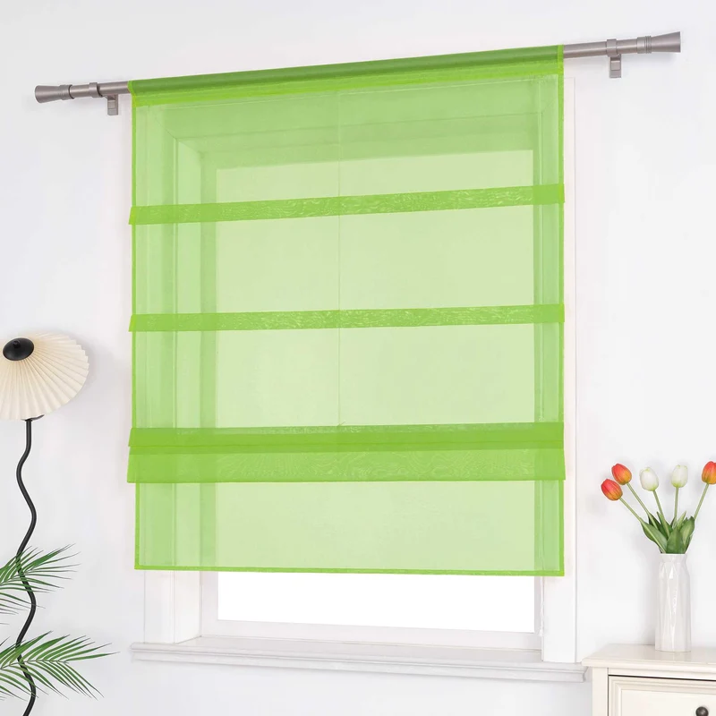 Rollo Voile Raffgardinen für Küche Transparent 1 Stück