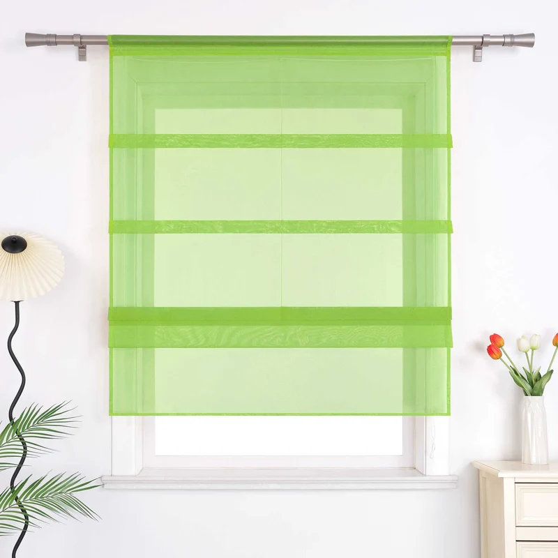 Rollo Voile Raffgardinen für Küche Transparent 1 Stück