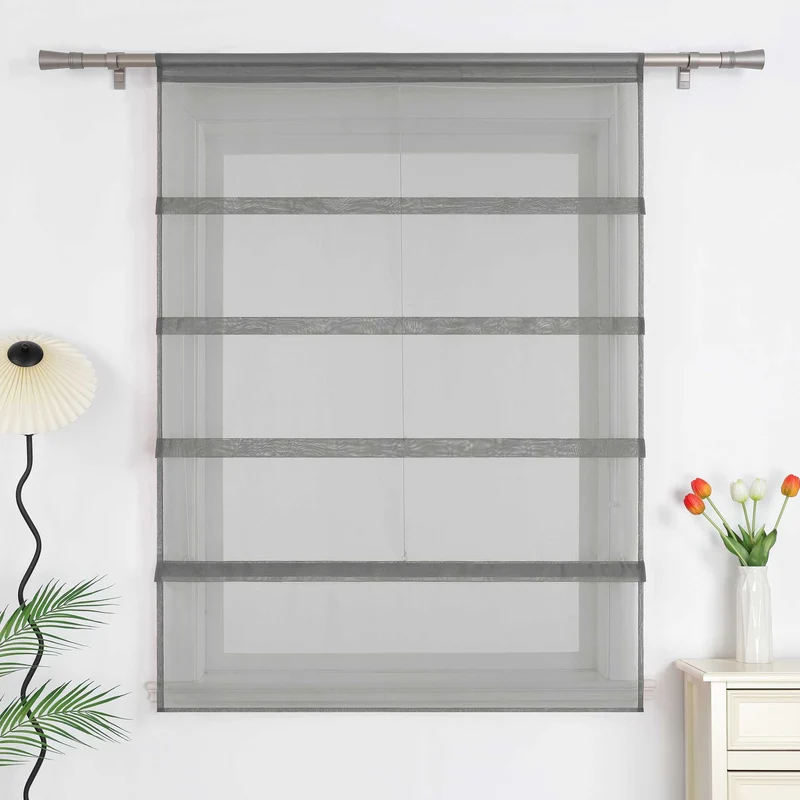 Rollo Voile Raffgardinen für Küche Transparent 1 Stück