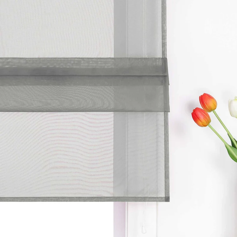 Rollo Voile Raffgardinen für Küche Transparent 1 Stück