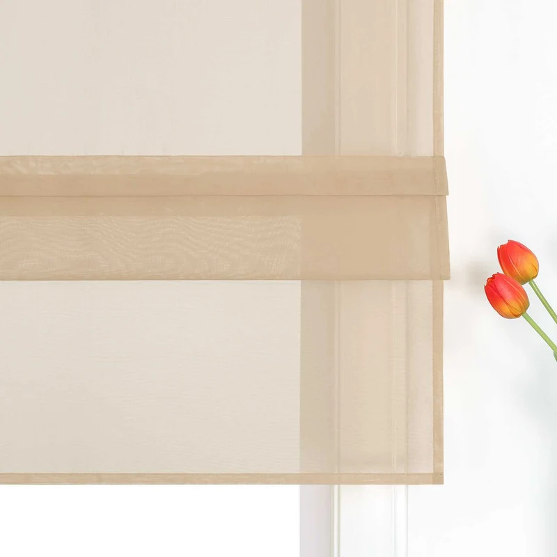 Rollo Voile Raffgardinen für Küche Transparent 1 Stück