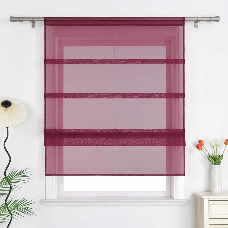 Rollo Voile Raffgardinen für Küche Transparent 1 Stück