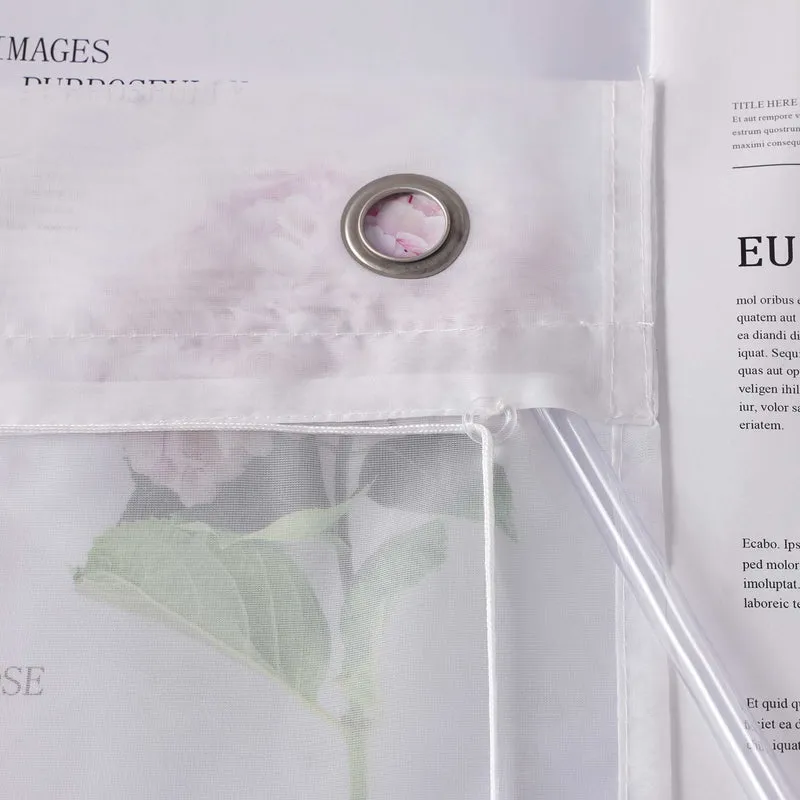 Rollo Voile Raffgardinen mit Schlaufenaufhängung und Blumenmuster Stickerei 1 Stück