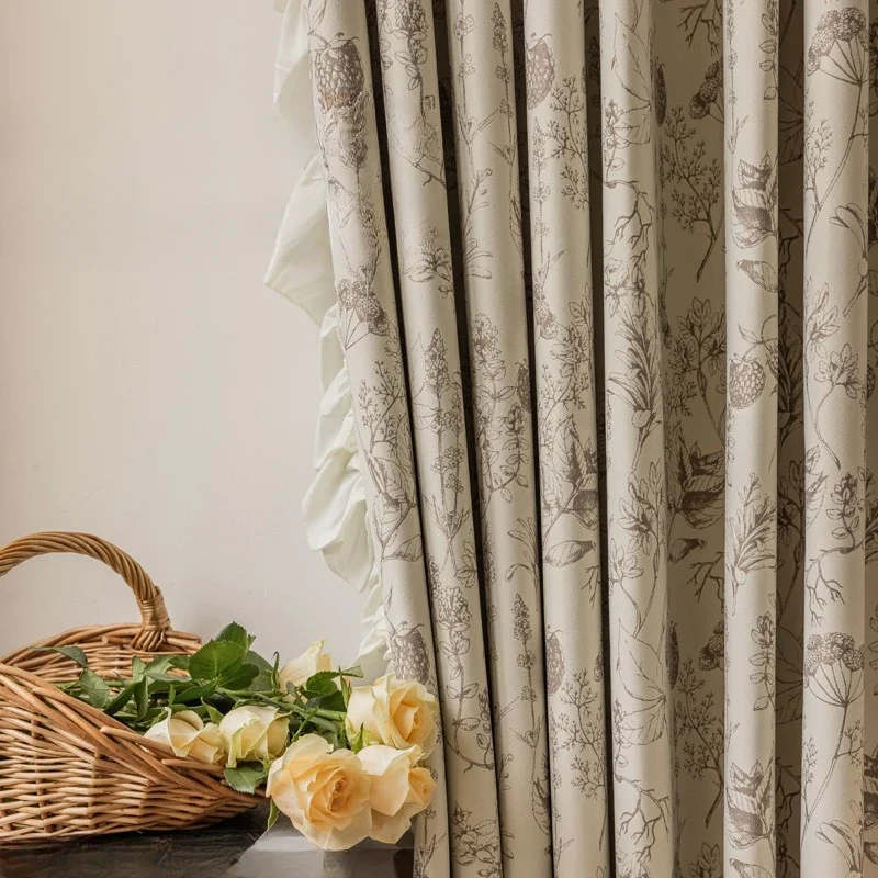 Vorhang Vintage Luxus weiße Muster