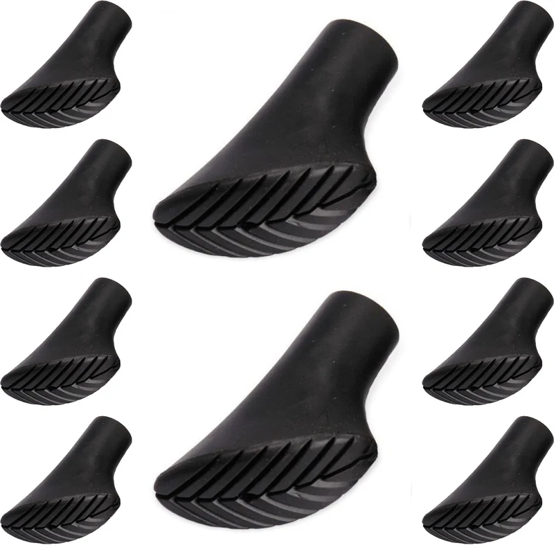 10x Nordic Walking Pads Gummipads Gummipuffer Ersatzfüße schwarz Asphalt