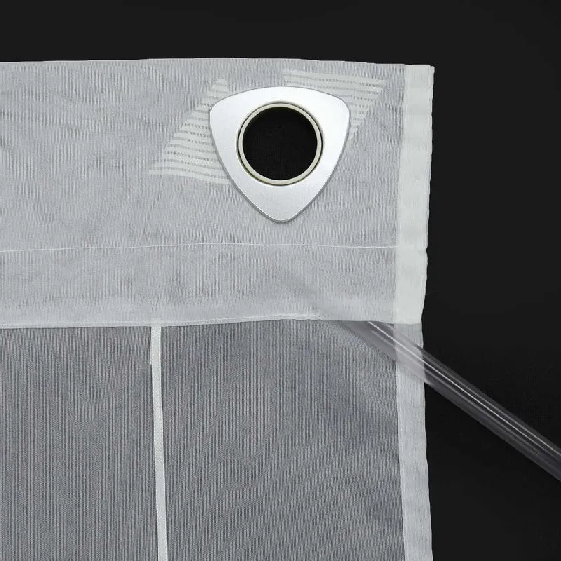 Rollo ohne Bohren mit Hakenaufhängung Voile Ösenrollo mit Glanzdruck 1 Stück