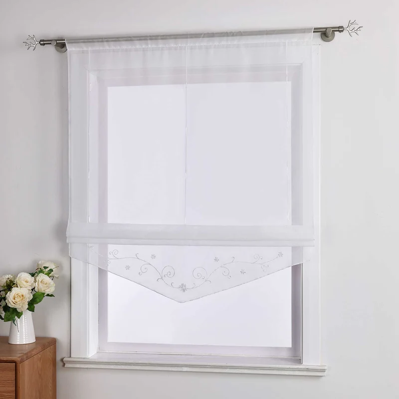 Rollo mit Blumenmuster Modern Transparent 1 Stück